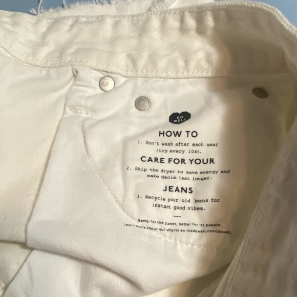 Madewell White High Waist Shorts Crisp Denim Style - Picture 10 of 14